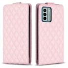 For Nokia G22 Diamond Lattice Vertical Flip Leather Phone Case(Pink) - 1