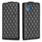 For Nokia C02 Diamond Lattice Vertical Flip Leather Phone Case(Black) - 1