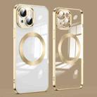 For iPhone 15 Plus Lens Protector MagSafe Electroplated Phone Case(Gold) - 1
