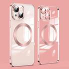 For iPhone 15 Lens Protector MagSafe Electroplated Phone Case(Rose Gold) - 1