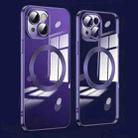 For iPhone 15 Lens Protector MagSafe Electroplated Phone Case(Deep Purple) - 1