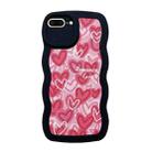 For iPhone 8 Plus / 7 Plus Wavy Lambskin Love TPU Phone Case(Pink) - 1