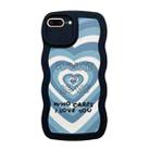 For iPhone 8 Plus / 7 Plus Wavy Lambskin Love TPU Phone Case(Blue) - 1