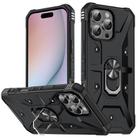 For iPhone 16 Pro Ring Holder Phone Case(Black) - 1