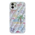 For iPhone 11 2 in 1 Minimalist Pattem PC Shockproof Phone Case(Coconut Tree) - 1