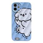 For iPhone 12 2 in 1 Minimalist Pattem PC Shockproof Phone Case(Cute Puppy) - 1