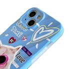 For iPhone 13 2 in 1 Minimalist Pattem PC Shockproof Phone Case(Sunglasses Cat) - 2