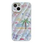 For iPhone 13 2 in 1 Minimalist Pattem PC Shockproof Phone Case(Coconut Tree) - 1