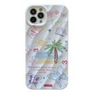 For iPhone 13 Pro 2 in 1 Minimalist Pattem PC Shockproof Phone Case(Coconut Tree) - 1