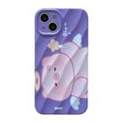 For iPhone 14 2 in 1 Minimalist Pattem PC Shockproof Phone Case(Pig) - 1