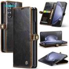 For Samsung Galaxy Z Fold5 CaseMe-003 PU + PC Business Style Crazy Horse Texture Leather Phone Case(Coffee) - 1