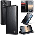 For Samsung Galaxy S23 FE CaseMe-003 PU + PC Business Style Crazy Horse Texture Leather Phone Case(Black) - 1