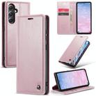 For Samsung Galaxy S23 FE CaseMe-003 PU + PC Business Style Crazy Horse Texture Leather Phone Case(Pink) - 1