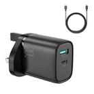 JOYROOM L-QP2011 20W USB+USB-C/Type-C Fast Charger with Cable Set, UK Plug(Black) - 1