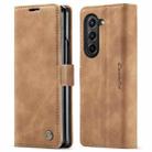 For Samsung Galaxy Z Fold5 CaseMe-013 Multifunctional Retro Frosted Leather Phone Case(Brown) - 2