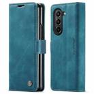 For Samsung Galaxy Z Fold5 CaseMe-013 Multifunctional Retro Frosted Leather Phone Case(Blue) - 2