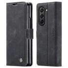 For Samsung Galaxy Z Fold5 CaseMe-013 Multifunctional Retro Frosted Leather Phone Case(Black) - 2