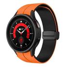 For Samsung Galaxy Watch 6 / 6 Classic Dual Color Magnetic Folding Buckle Silicone Watch Band(Orange+Black) - 1