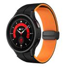 For Samsung Galaxy Watch 6 / 6 Classic Dual Color Magnetic Folding Buckle Silicone Watch Band(Black+Orange) - 1