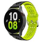 For Samsung Galaxy Watch 6 / 6 Classic Two Color Plum Blossom Hollowed Silicone Watch Band(Black+Fluorescent Green) - 1