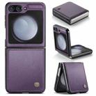 For Samsung Galaxy Z Flip5 CaseMe 023 Butterfly Buckle Litchi Texture RFID Anti-theft Leather Phone Case(Pearly Purple) - 1