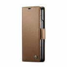 For Samsung Galaxy Z Fold6 5G CaseMe 023 Butterfly Buckle Litchi Texture RFID Anti-theft Leather Phone Case(Brown) - 2