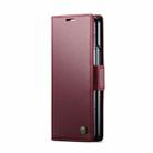 For Samsung Galaxy Z Fold6 5G CaseMe 023 Butterfly Buckle Litchi Texture RFID Anti-theft Leather Phone Case(Wine Red) - 2