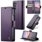 For Samsung Galaxy Z Fold6 5G CaseMe 023 Butterfly Buckle Litchi Texture RFID Anti-theft Leather Phone Case(Pearly Purple) - 1