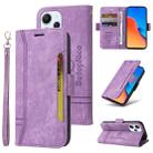 For Xiaomi Redmi 12 4G BETOPNICE Dual-side Buckle Leather Phone Case(Purple) - 1