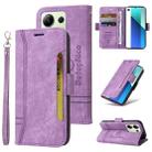 For Xiaomi Redmi Note 13 4G BETOPNICE Dual-side Buckle Leather Phone Case(Purple) - 1