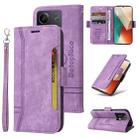 For Xiaomi Redmi Note 13 5G Global BETOPNICE Dual-side Buckle Leather Phone Case(Purple) - 1