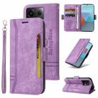 For Xiaomi Poco X6 5G / Redmi Note 13 Pro 5G Global BETOPNICE Dual-side Buckle Leather Phone Case(Purple) - 1