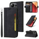 For Xiaomi Poco M6 Pro 4G/Redmi Note13 Pro 4G Global BETOPNICE Dual-side Buckle Leather Phone Case(Black) - 1