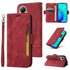 For vivo Y35+ BETOPNICE Dual-side Buckle Leather Phone Case(Red) - 1
