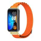For Huawei Band 8 / 9 / 10 Mijobs Nylon Breathable Watch Band(Orange+Gold) - 1
