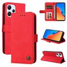 For Xiaomi Redmi 12 4G Skin Feel Life Tree Metal Button Leather Phone Case(Red) - 1