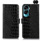 For Honor 90 Lite 5G / X50i Crocodile Top Layer Cowhide Leather Phone Case(Black) - 1