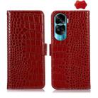 For Honor 90 Lite 5G / X50i Crocodile Top Layer Cowhide Leather Phone Case(Red) - 1