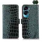 For Honor 90 Lite 5G / X50i Crocodile Top Layer Cowhide Leather Phone Case(Green) - 1