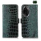 For Honor 100 Pro Crocodile Top Layer Cowhide Leather Phone Case(Green) - 1