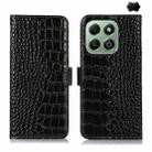 For Honor X6b Crocodile Top Layer Cowhide Leather Phone Case(Black) - 1