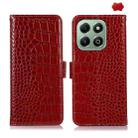 For Honor X6b Crocodile Top Layer Cowhide Leather Phone Case(Red) - 1