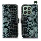 For Honor X6b Crocodile Top Layer Cowhide Leather Phone Case(Green) - 1