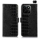 For Honor Play 60 Plus / 200 Smart Crocodile Top Layer Cowhide Leather Phone Case(Black) - 1