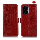 For Honor 400 Crocodile Top Layer Cowhide Leather Phone Case(Red) - 1