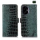 For Honor 400 Crocodile Top Layer Cowhide Leather Phone Case(Green) - 1