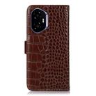For Honor 400 Crocodile Top Layer Cowhide Leather Phone Case(Brown) - 3
