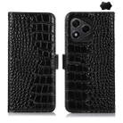 For Honor 400 Lite Crocodile Top Layer Cowhide Leather Phone Case(Black) - 1