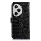 For Honor 400 Pro Global 160.8mm Crocodile Top Layer Cowhide Leather Phone Case(Black) - 3