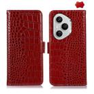 For Honor 400 Pro Global 160.8mm Crocodile Top Layer Cowhide Leather Phone Case(Red) - 1
